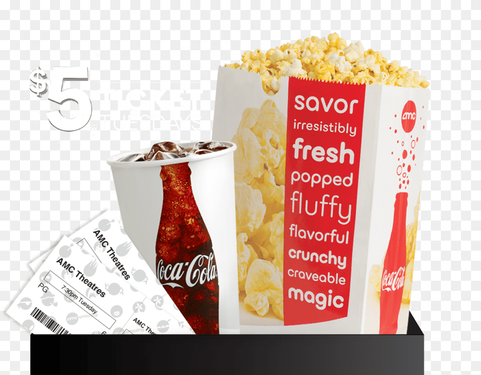 Amc Offers 5 Movie Tickets Through Oct Large Amc Popcorn, Food, Snack Free Transparent Png