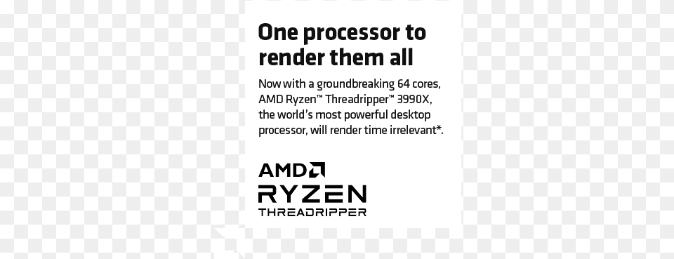 Amd Ryzen Threadripper 3990x Processor Language, Advertisement, Poster, Text Free Png Download