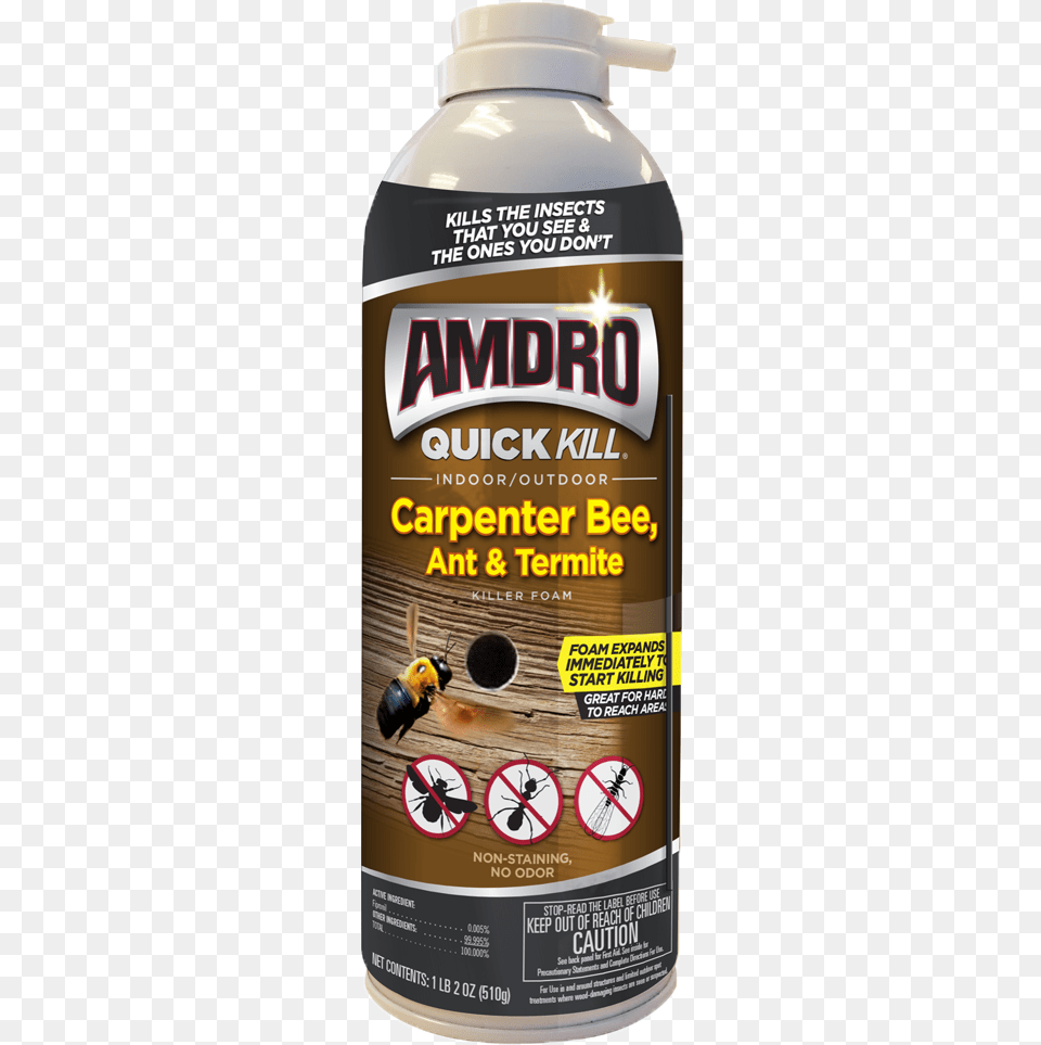 Amdro Quick Kill Carpenter Bee Ant Termite Foam Killer Amdro Quick Kill Carpenter Bee, Can, Tin, Animal, Honey Bee Free Png