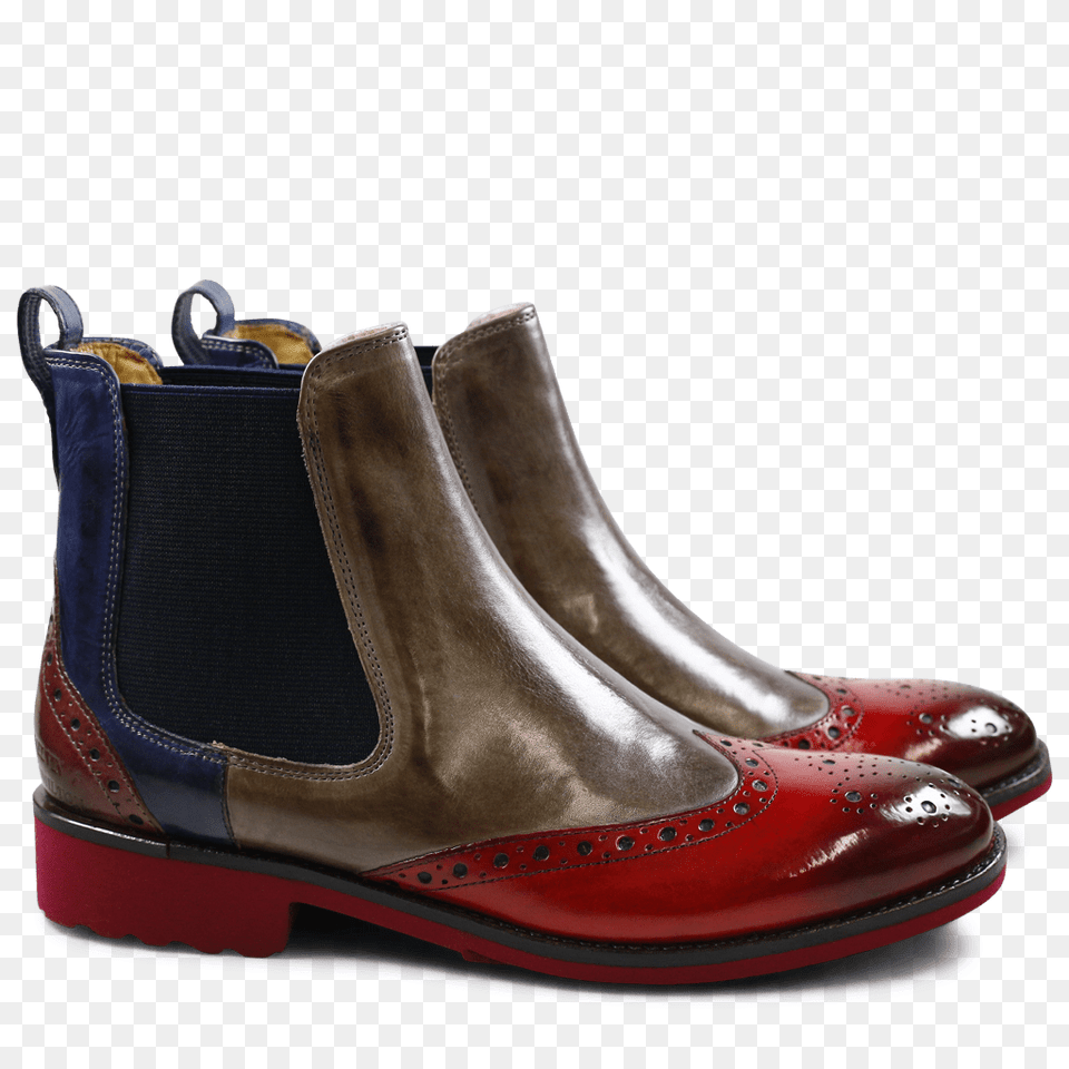 Amelie 5 Crust Rich Red Smoke Navy Chelsea Boot, Clothing, Footwear, Shoe, High Heel Png Image