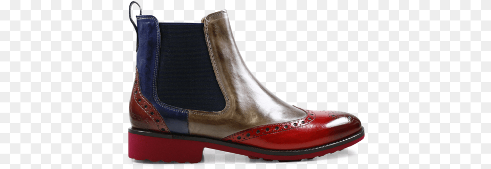 Amelie 5 Crust Rich Red Smoke Navy Light Purple Elastic Chelsea Boot, Clothing, Footwear, Shoe Free Png Download
