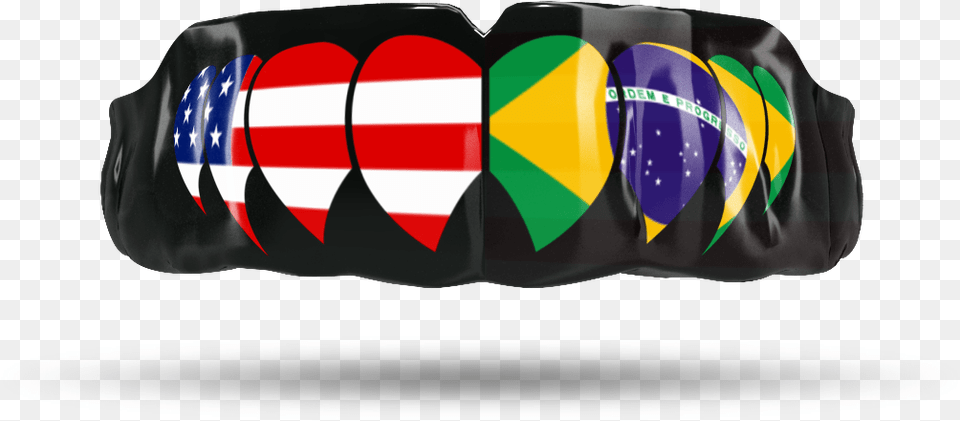 America Brazil Fangsclass Mouth Guard Two Flags, Tin, Can, Swimwear, Clothing Png Image
