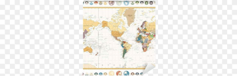 America Centered World Map With Flat Icons And Globes World Map, Chart, Plot, Atlas, Diagram Free Transparent Png