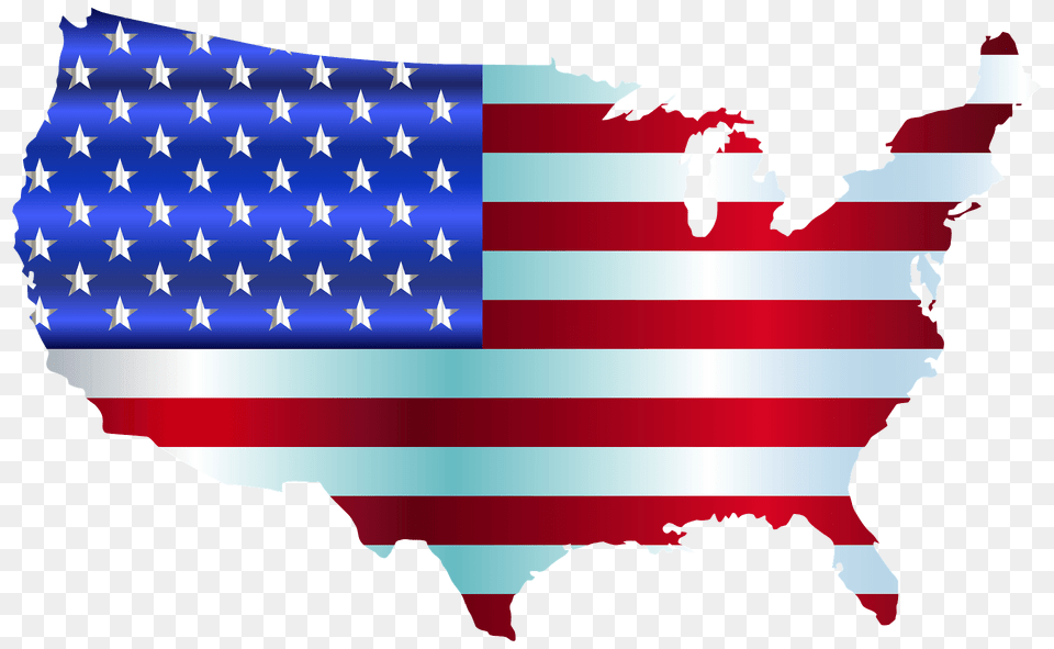 America Flag Map Enhanced Clipart, American Flag Png