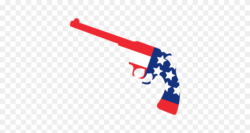America Flag Print Gun, Firearm, Handgun, Weapon, Toy Png Image