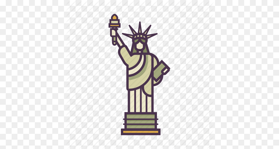 America Freedom Landmark Monument Statue Of Liberty Travel Icon, Art, Person Free Png