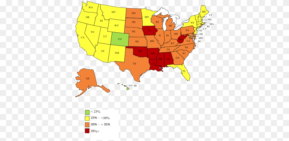 America Obesity Rates Us Obesity Map, Plot, Chart, Atlas, Diagram Free Png Download