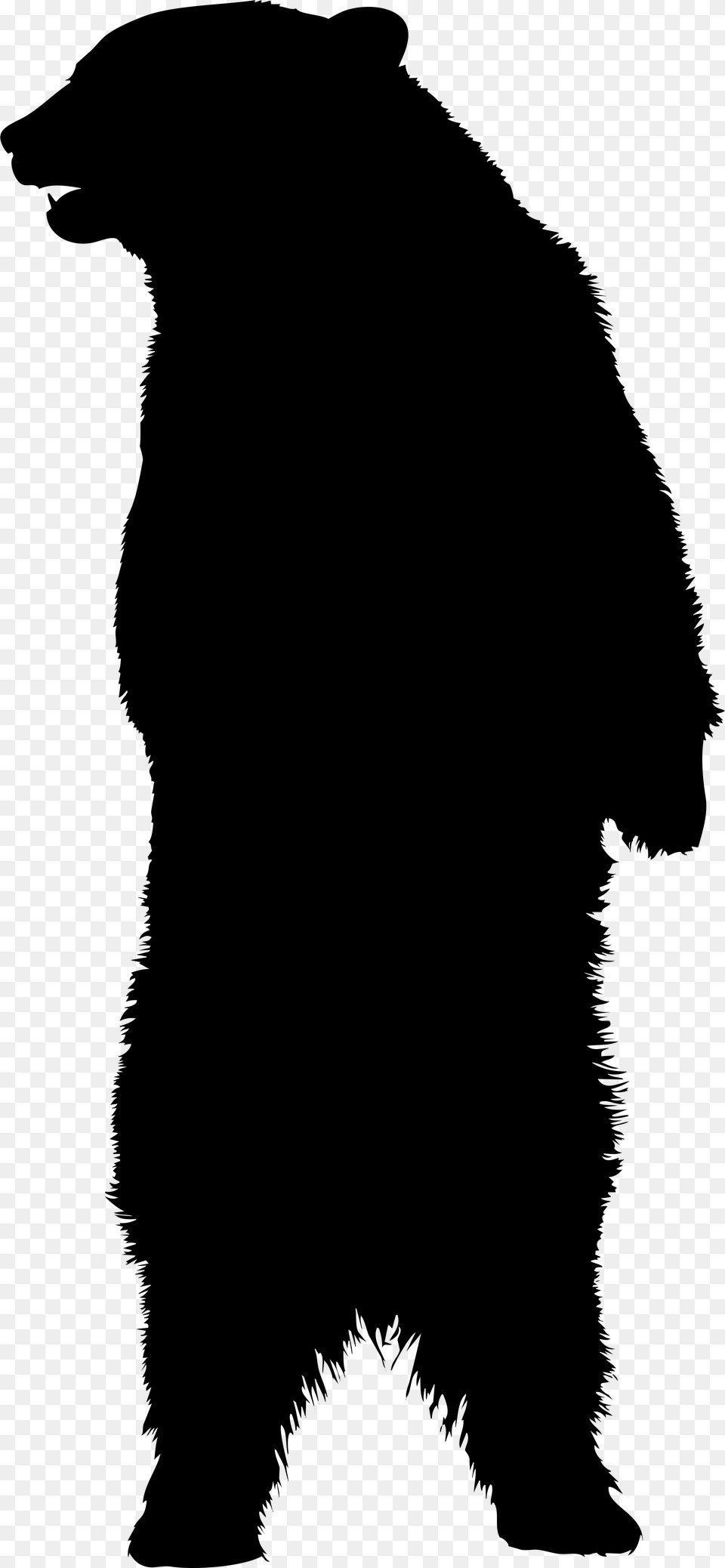 American Black Bear Brown Bear Silhouette Silhouette Bear Clipart, Gray Png