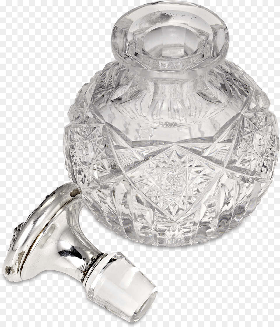 American Brilliant Period Cut Glass And Silver Perfume Glass, Pottery, Jar, Bottle Png Image