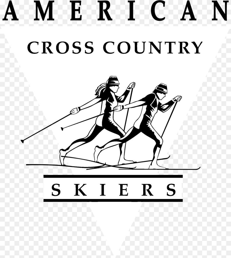 American Cross Country Skiers Logo Black And White Cross Country Skiing, Adult, Female, Person, Woman Free Png Download