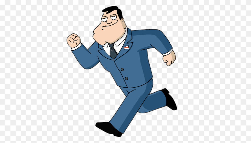 American Dad Stan Smith Running, Suit, Clothing, Formal Wear, Person Free Png Download