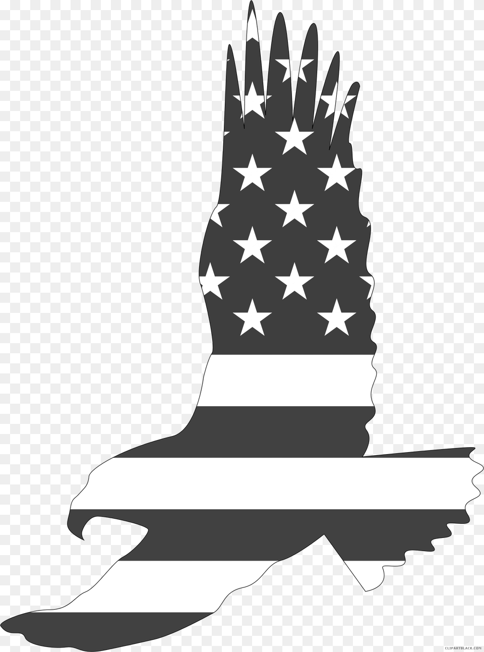 American Eagle Animal Free Black White Clipart, Cutlery, Fork, Stencil Png Image