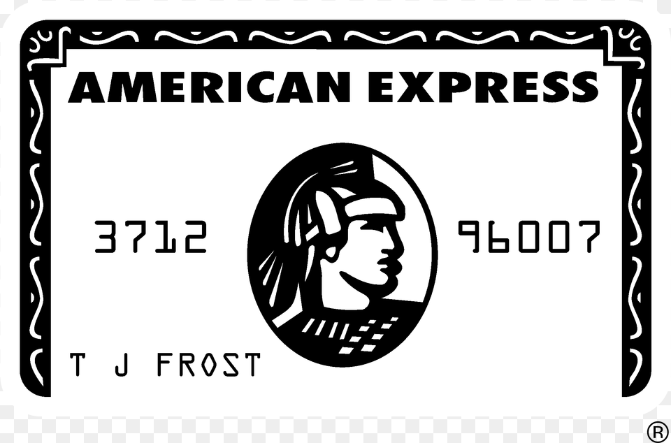 American Express 01 Logo Black And White American Express Black And White, Text, Face, Head, Person Free Png Download