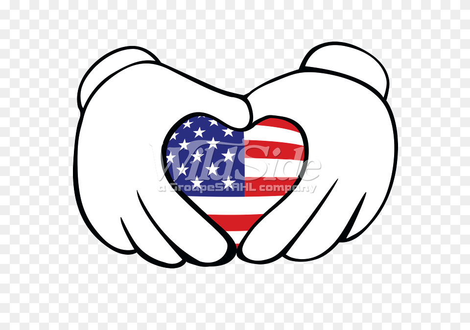 American Flag Cartoon Hands, Body Part, Hand, Person, Animal Png Image