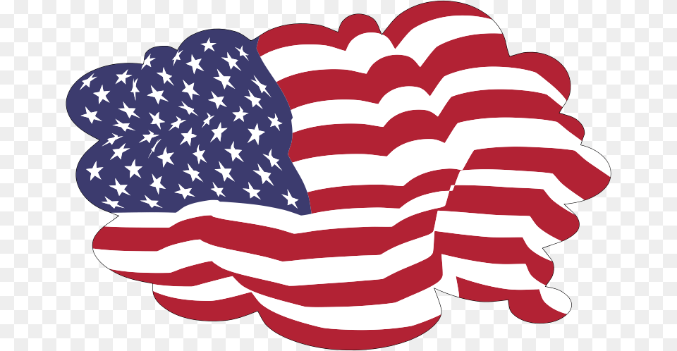 American Flag Cloud With Stroke Eua, American Flag Png