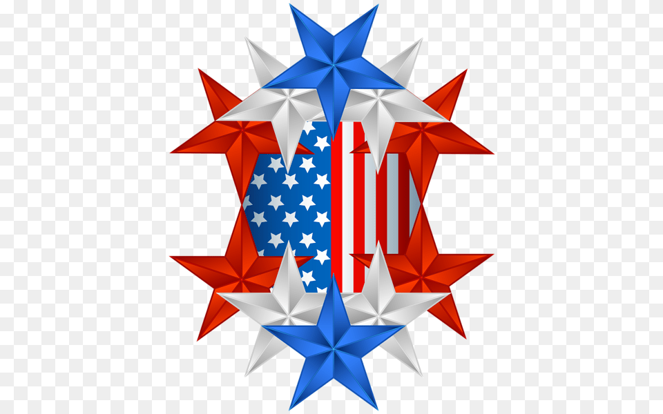 American Flag Decor Clip Art American Clipart, Star Symbol, Symbol, Cross Png Image