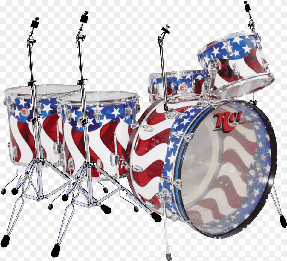 American Flag Drum Set, Musical Instrument, Percussion Png Image