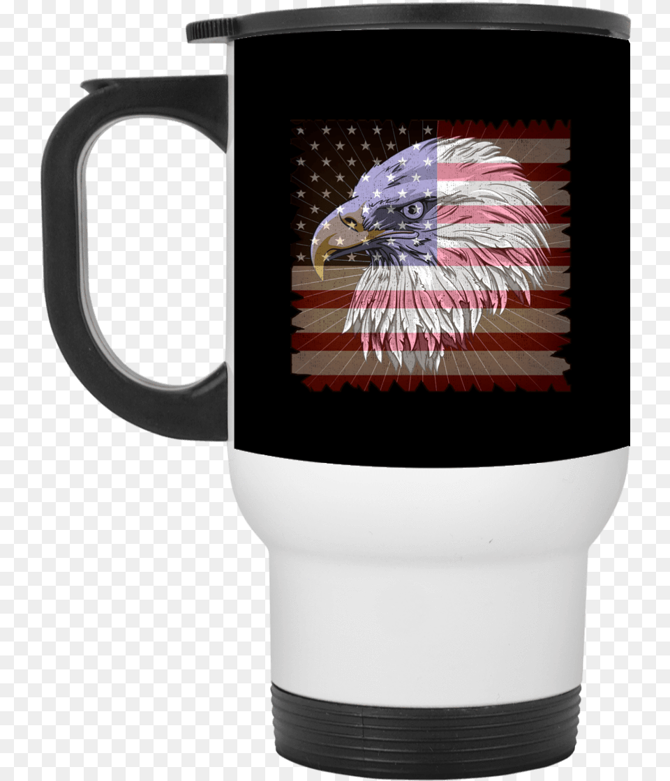 American Flag Eagle White Travel Mug Mug, Cup, Person, Animal, Bird Free Transparent Png