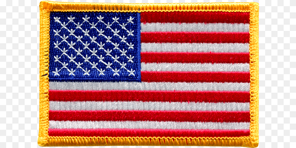 American Flag Gold Border American Flag Patch, Logo, American Flag, Badge, Symbol Png Image