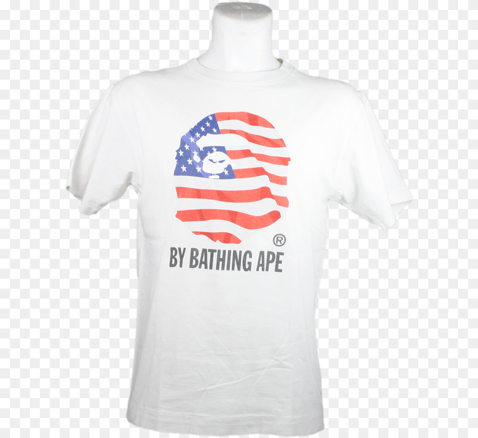 American Flag Head Logo Tee Bape, Clothing, T-shirt, Shirt Free Png Download