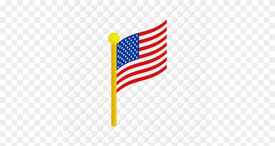 American Flag Independence Isometric July Pole Usa Icon, American Flag, Mace Club, Weapon Free Transparent Png