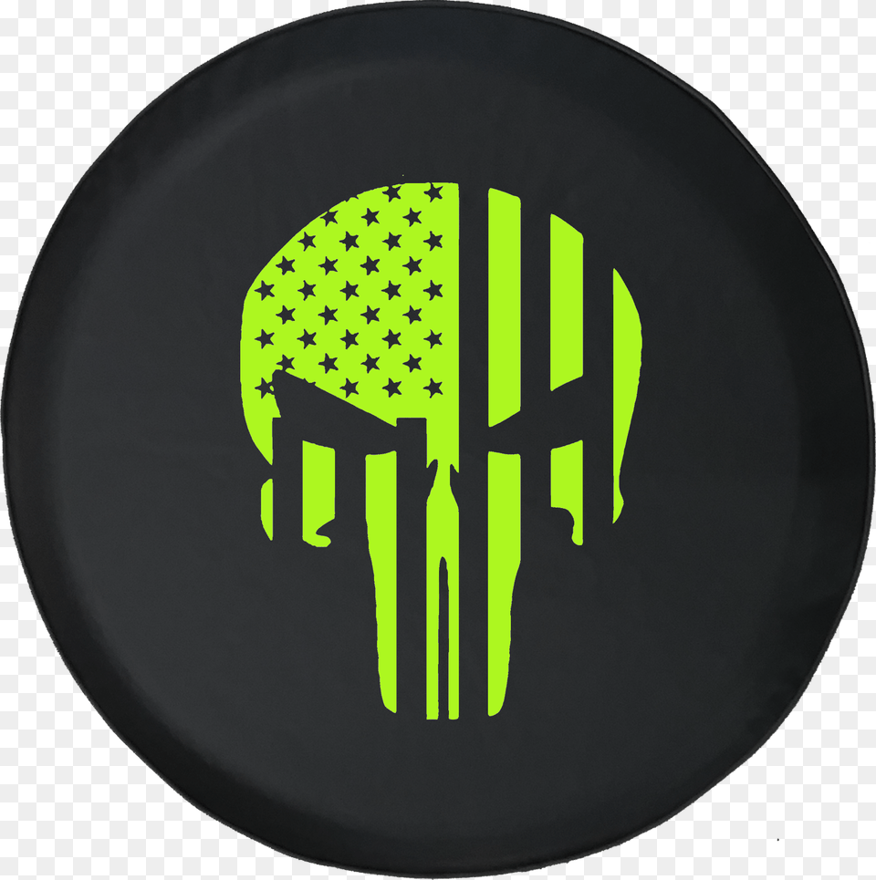 American Flag Military Punisher Skull Tire Cover Tire Cover Pro, Plate, Logo, Food, Meal Free Transparent Png