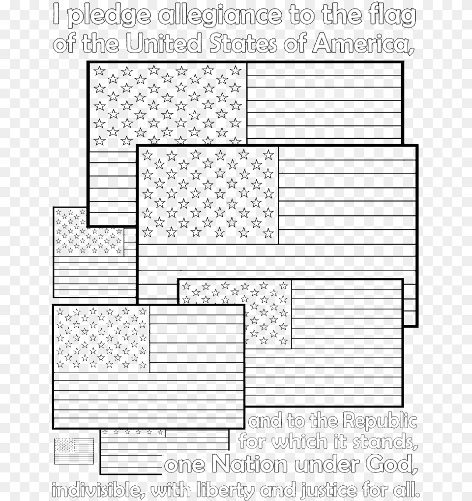 American Flag Pledge Of Allegiance Coloring, Text, Qr Code Free Png Download