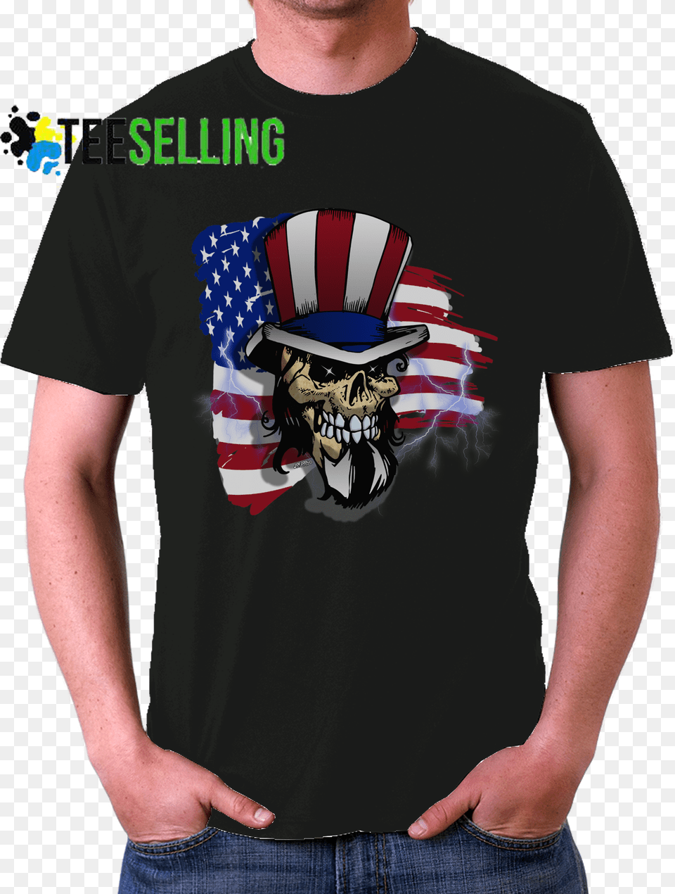 American Flag Skull T Shirt Jim Morrison Mugshot T Shirt, Clothing, T-shirt, Adult, Male Png Image