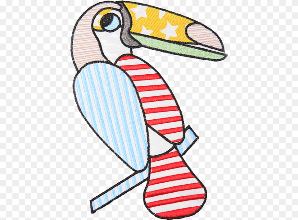 American Flag Toucan Big Applique, Animal, Bird, Waterfowl, Formal Wear Free Transparent Png