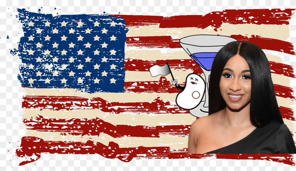 American Flag Vintage, Adult, American Flag, Female, Person Free Png