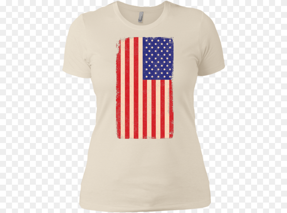 American Flag Vintage Ladies American Flag, American Flag, Clothing, T-shirt Free Png Download