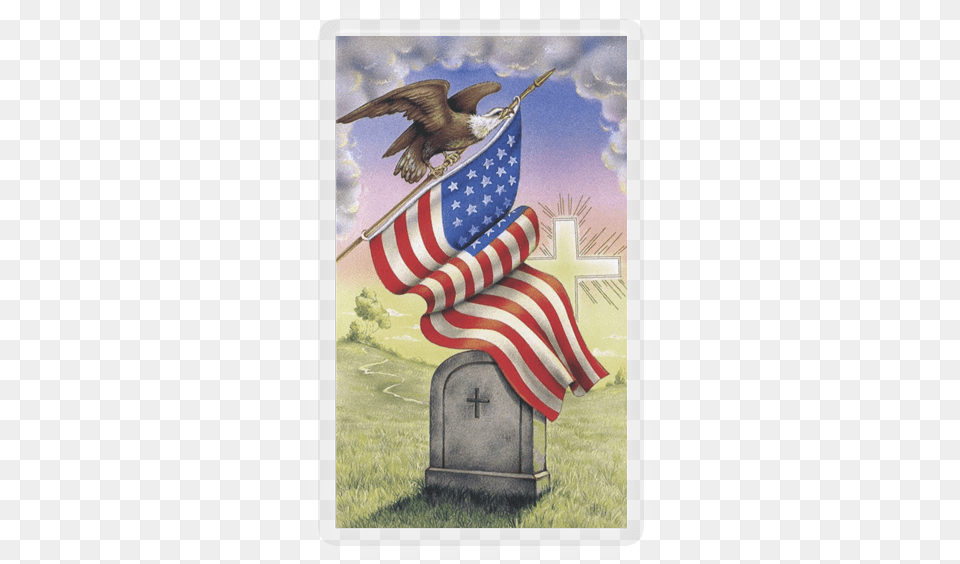American Flag With Eagle San Francis Imports Veteran Custom Prayer Card, American Flag, Animal, Bird Png Image