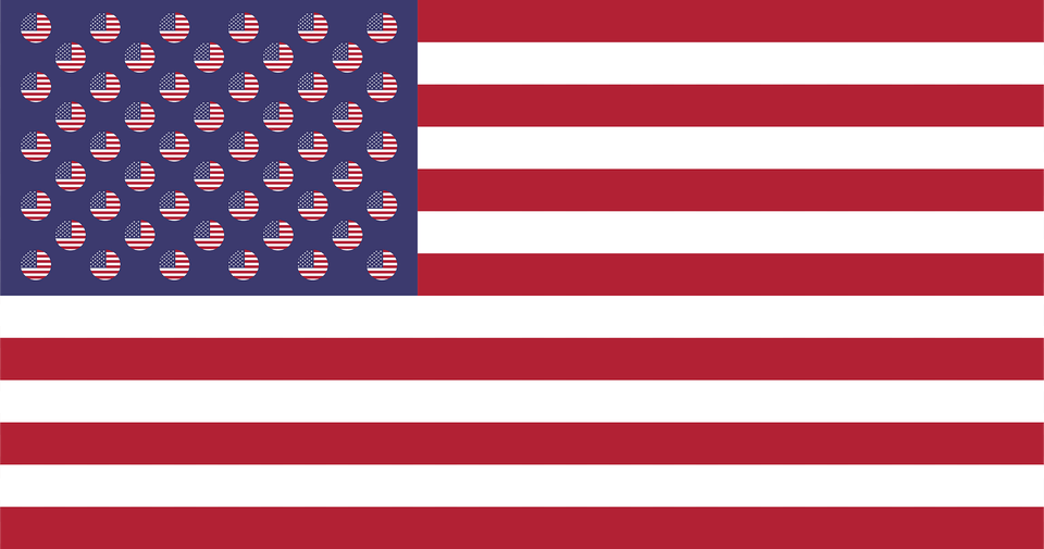 American Flag With Flag Circles Clipart, American Flag Free Png Download