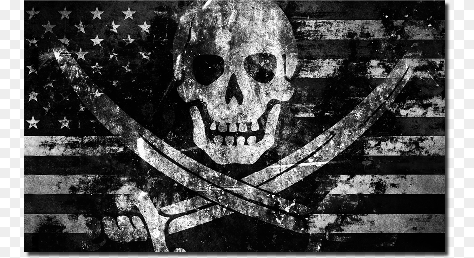 American Flag With Pirate, Face, Head, Person Png Image