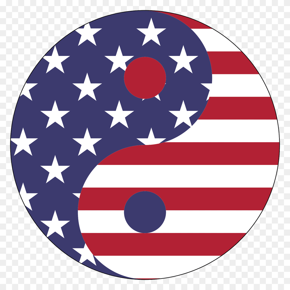 American Flag Yin Yang With Stroke Clipart, American Flag, Symbol, Text Png