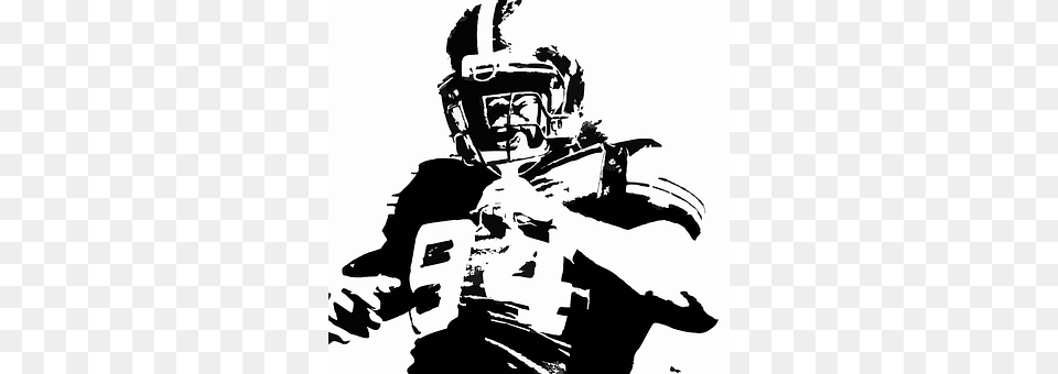 American Football Stencil, Person, Man, Male Free Png Download