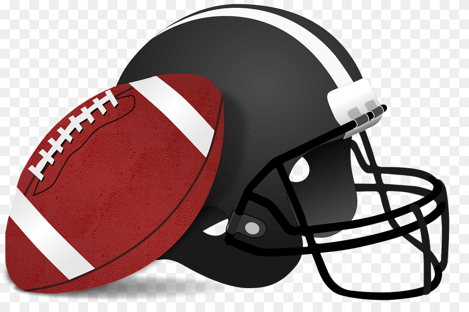 American Football And Helmet Clipart, American Football, Person, Playing American Football, Sport Png Image