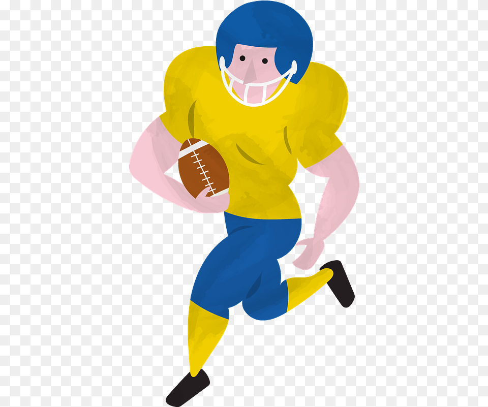 American Football Clipart Download Cartoon, Helmet, American Football, Person, Playing American Football Free Png