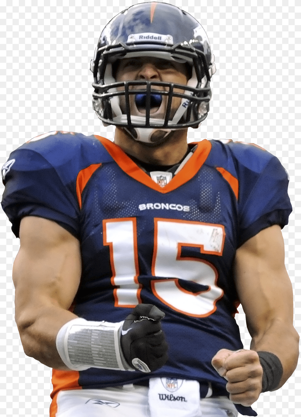 American Football Tim Tebow Broncos, Helmet, Playing American Football, Person, Sport Png Image