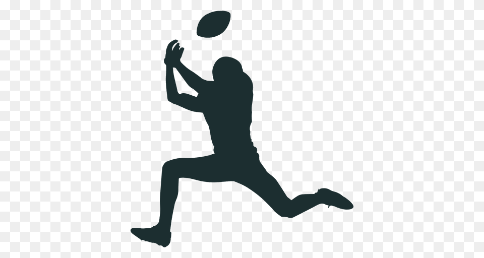 American Football Player Catching Silhouette, Person, Head, Clothing, Footwear Free Png Download