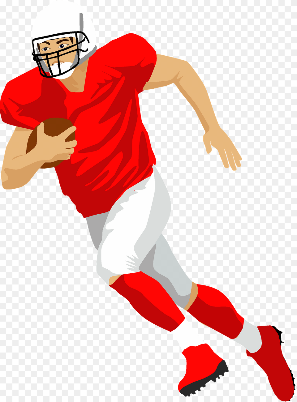 American Football Player Clipart Illustration, Helmet, American Football, Person, Playing American Football Free Transparent Png
