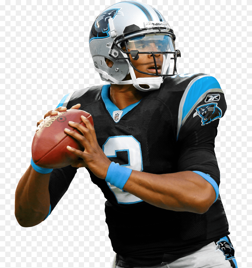 American Football Player For Cam Newton, Sport, Playing American Football, Person, Helmet Png Image