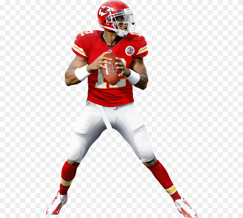 American Football Player For Kansas City Chiefs, Helmet, Person, People, Playing American Football Png Image