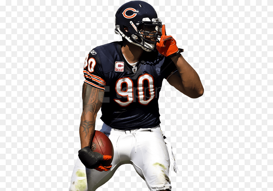 American Football Player Images Transparent Chicago Bears Players, Helmet, Playing American Football, Person, Sport Png