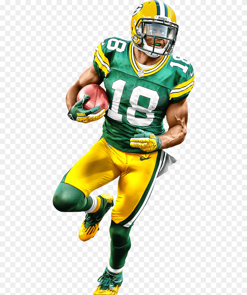 American Football Player Packer Player With Football, Helmet, Playing American Football, Person, American Football Png Image