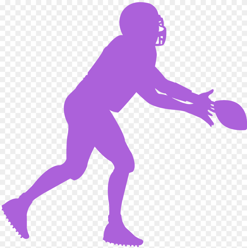 American Football Player Silhouette, Person, Purple, Badminton, Ball Free Png Download