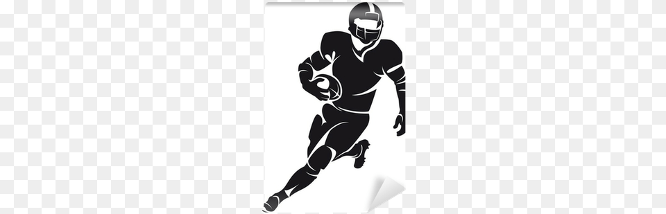 American Football Player Silhouette Wall Mural Pixers Football Silhouette, Stencil, Helmet, American Football, Sport Png Image