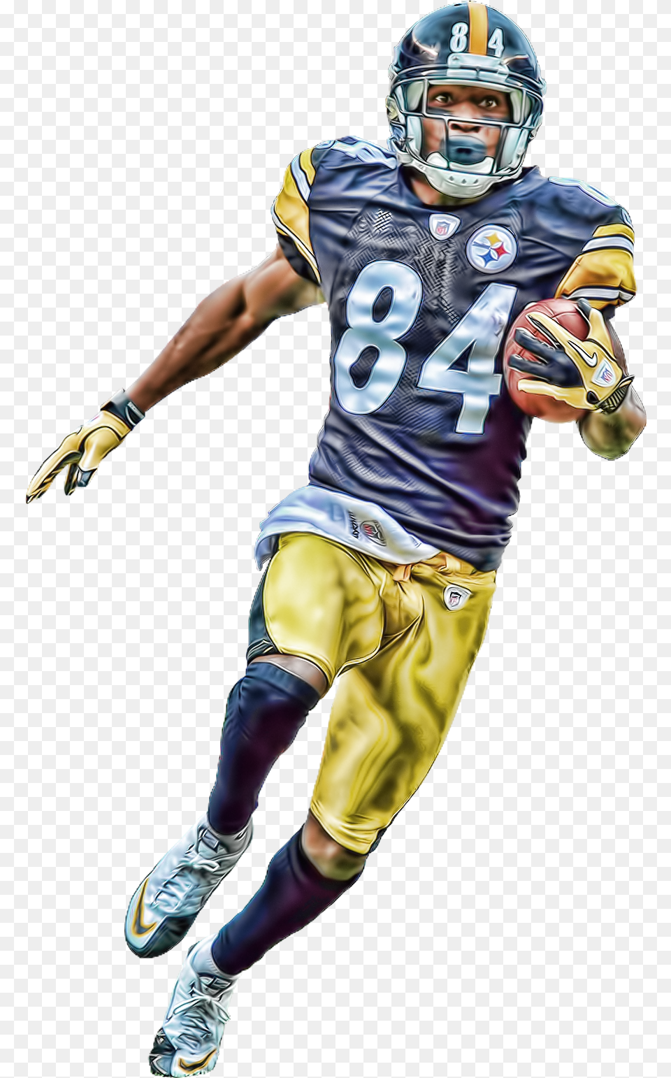 American Football Player Steelers Antonio Brown, American Football, Playing American Football, Person, Helmet Free Png Download