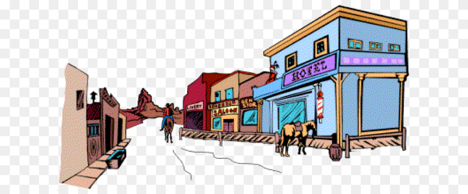 American Frontier Cowboy Western Clip Art, Alley, Street, Road, Neighborhood Png Image