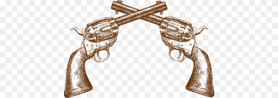 American Frontier Western Illustration Cowboy Gun, Handgun, Weapon, Firearm, Wedding Free Transparent Png